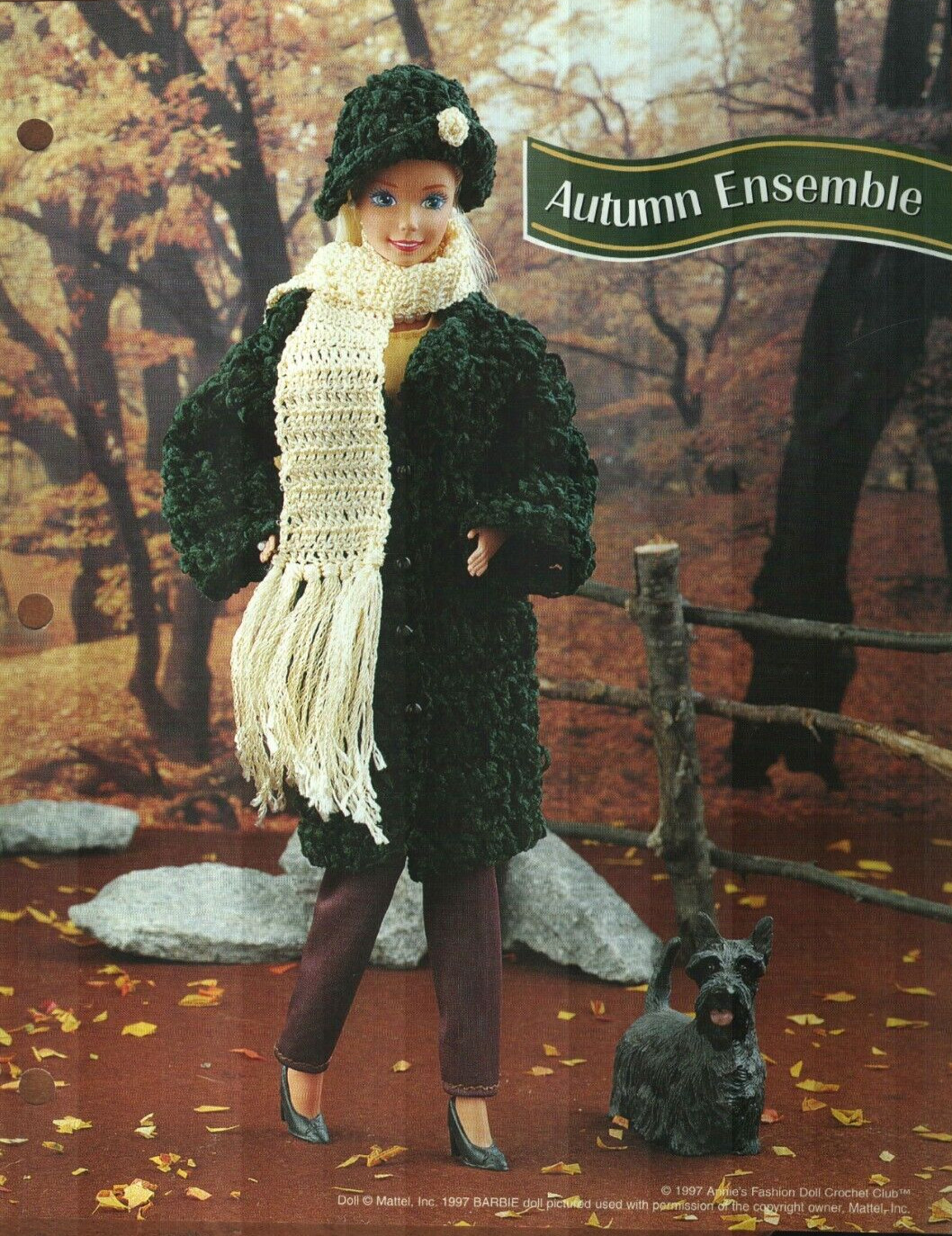 NEW AUTUMN ENSEMBLE COAT & HAT FASHION DOLL ANNIE'S CROCHET PATTERN INSTRUCTIONS