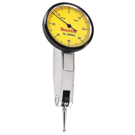 Starrett 3809Ma Dial Test Indicator Set, 1-1/4", Yellow