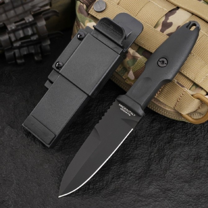 Black Straight Knife BHLER N690 STEEL Blade NYLON Handle Outdoor Camping Knives