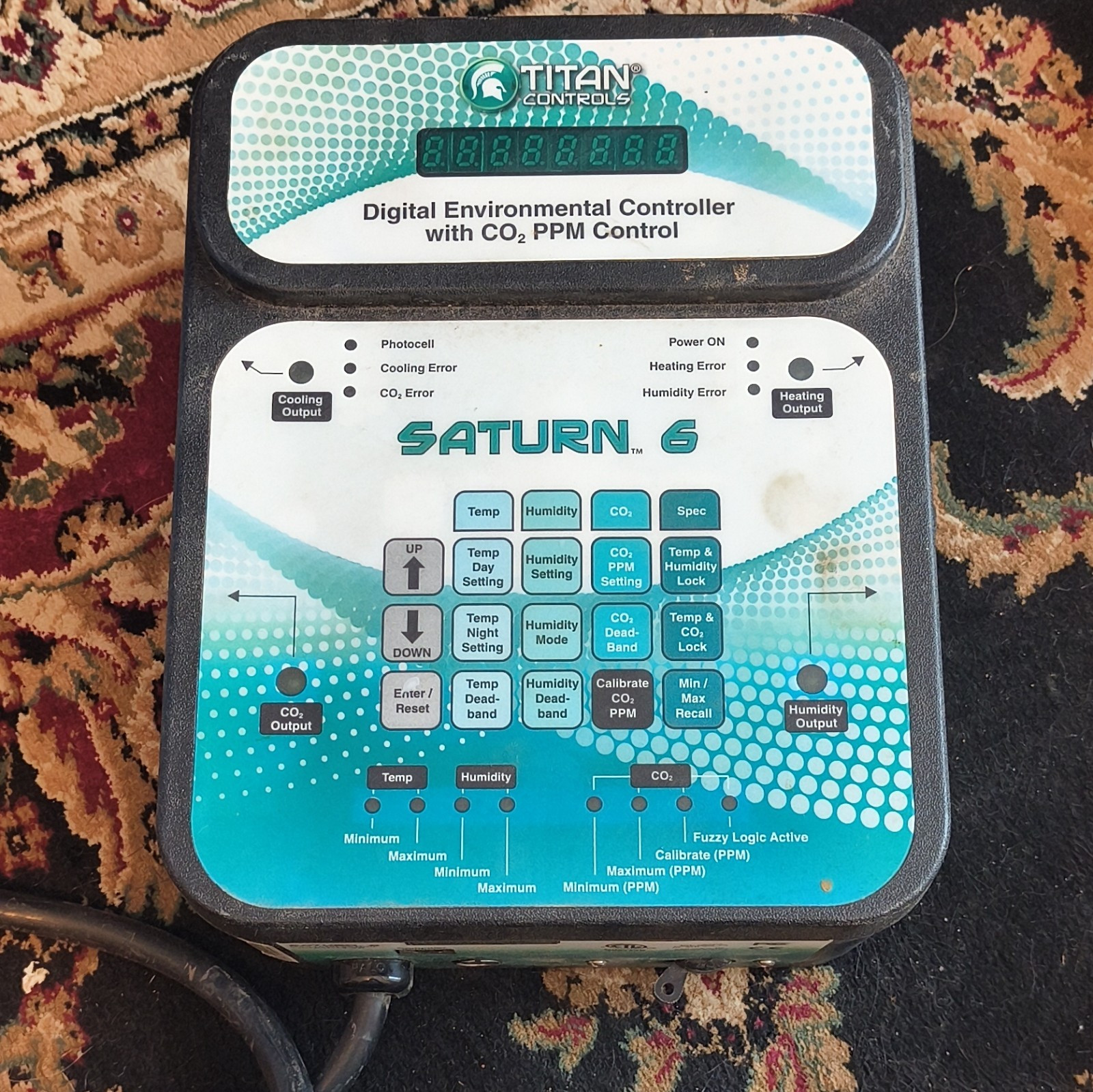 Titan Controls Saturn 6 Digital Controller CO2 PPM Humidity Temperature Indoor
