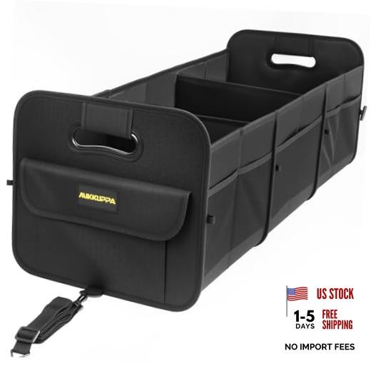 Car Trunk Organizer - 105L Collapsible Large Trunk Organizer for X-Large Black