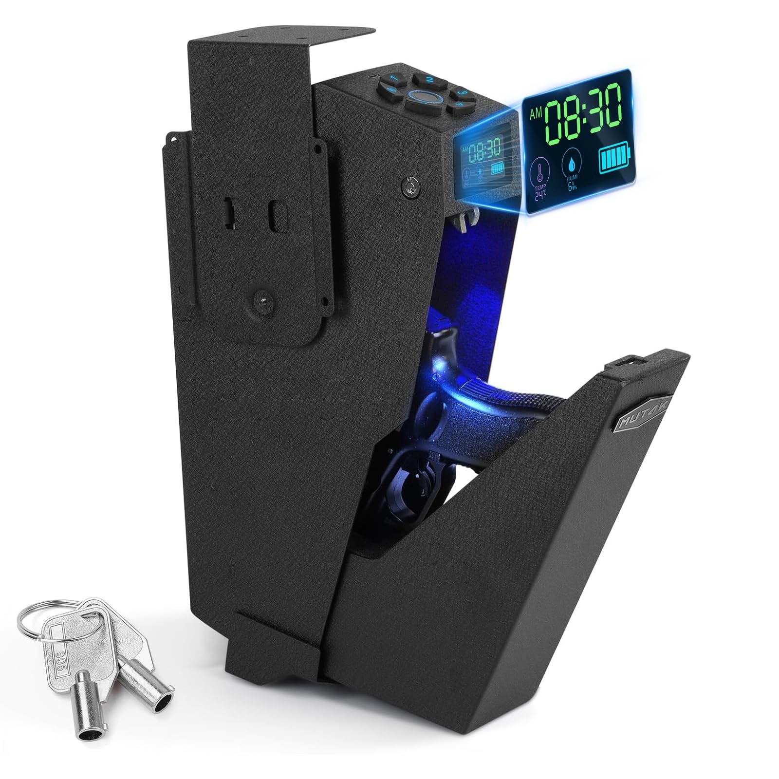 Safe for Handgun, Drop Down Biometric Safe, 3 Ways Quick Access with Fingerpr...