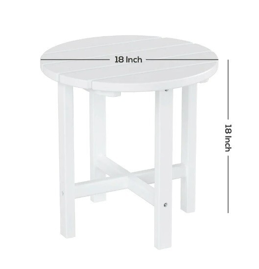 Blue Eco Friendly Round Side Table End Deck Patio Outdoor Pool Best New Coffee