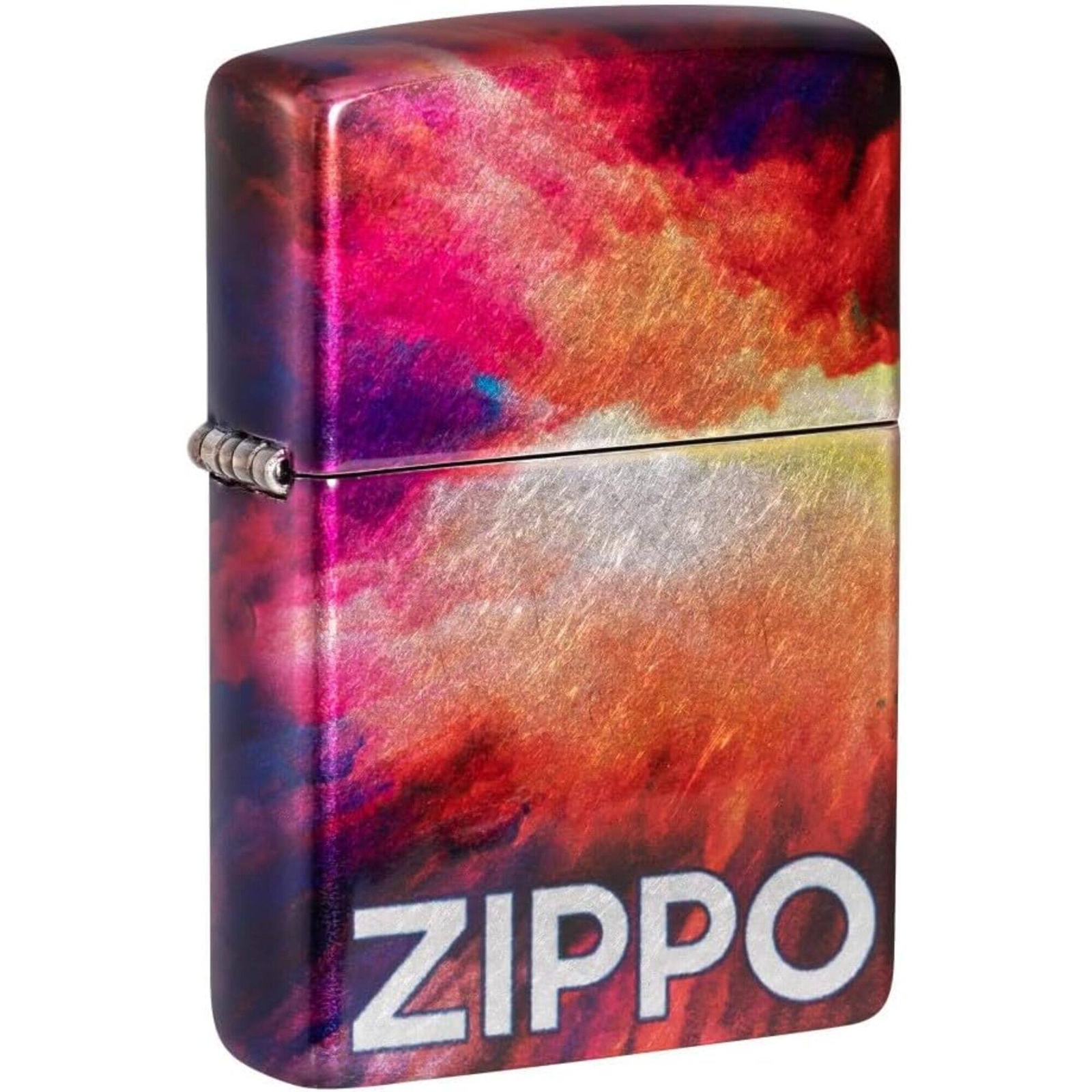 Zippo Windproof Lighter Tie Dye Design 540 Tumbled Chrome Finish Pocket 48982