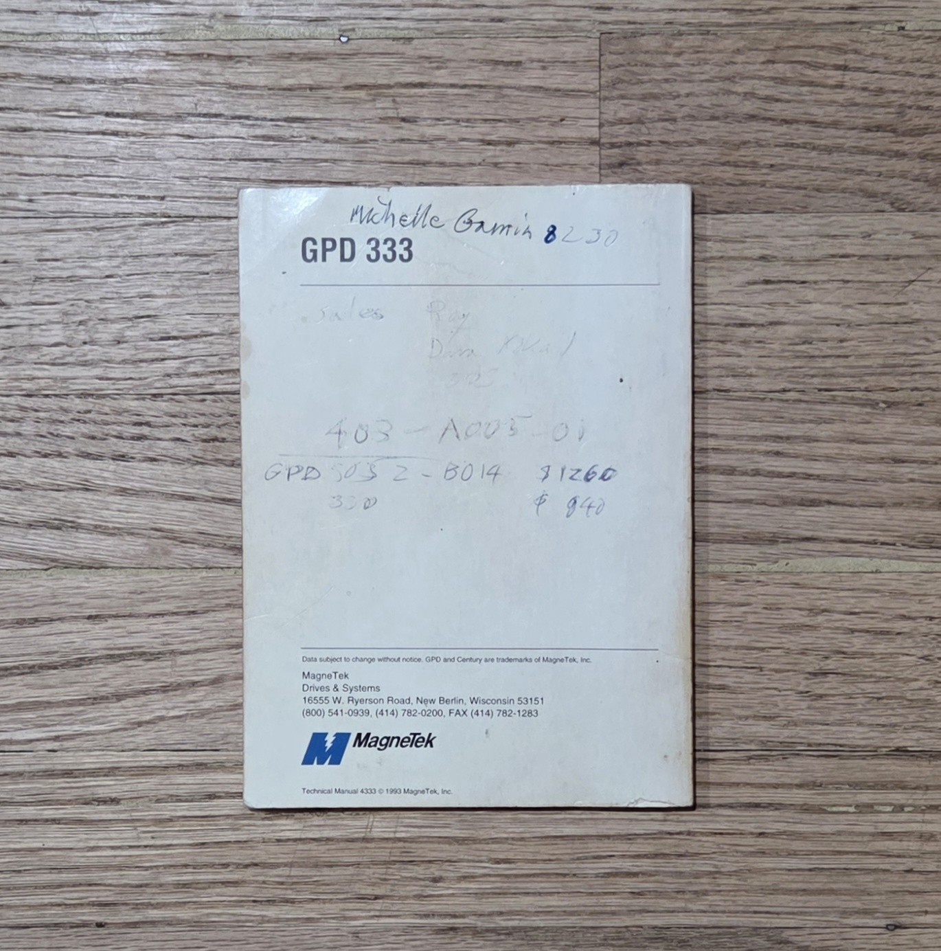 Magnetek GPD 333 Technical Manual 1993
