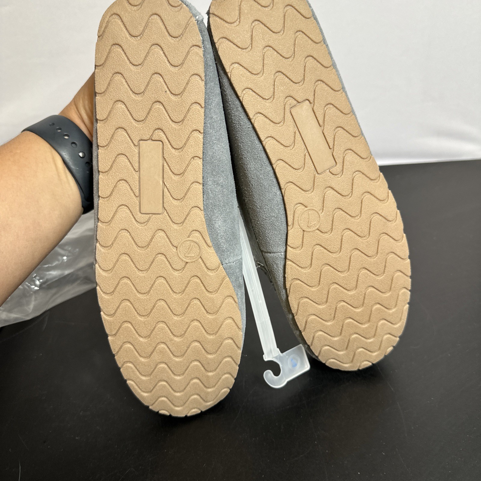 Stars Above Gemma Gray Suede Leather Women's Moccasin Size 7