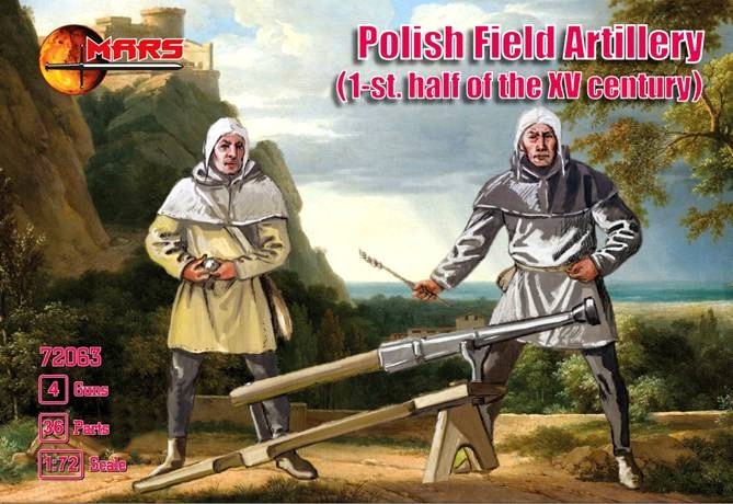 Mars Models 72063 1/72 1st Half XV Century Polish Field Artillery (16) w/Guns (4