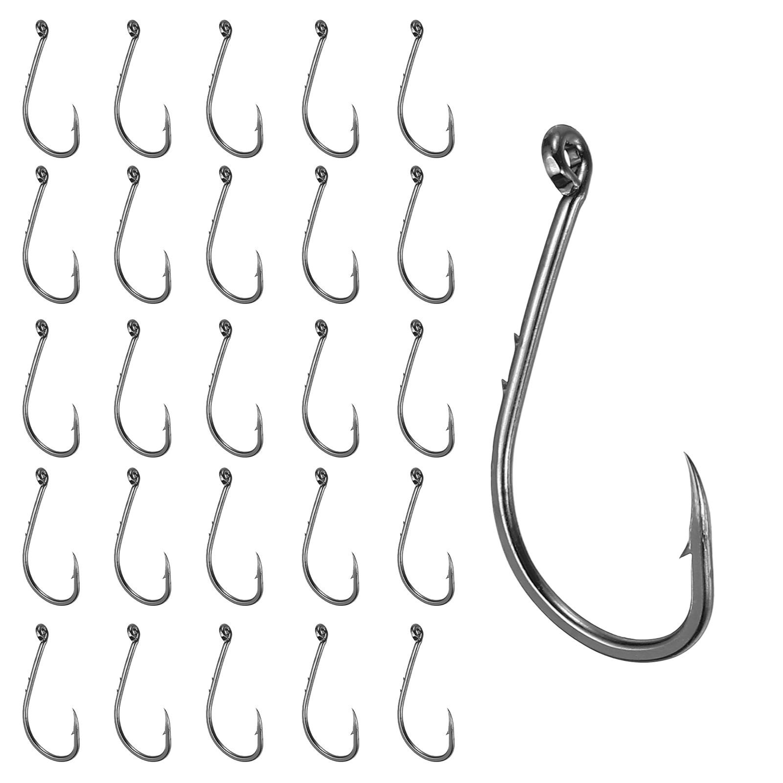 100Pcs Bait Holder Fishing Hook, Double Barbed J Fishing Hooks, 3#, Black