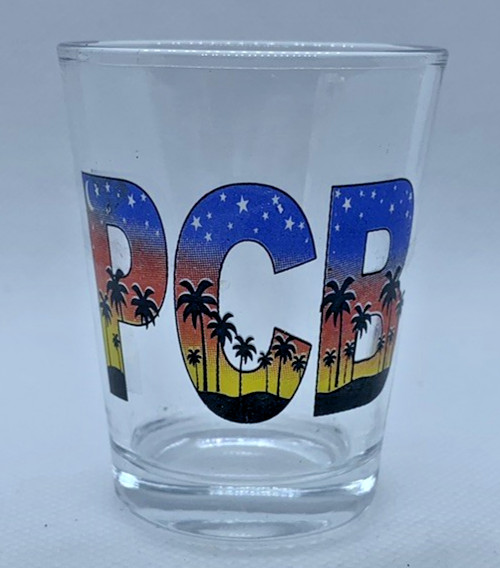 Shot Glass "PCB" Panama City Beach Florida Vacation FL Souvenir Sunset🌅Stars🌟