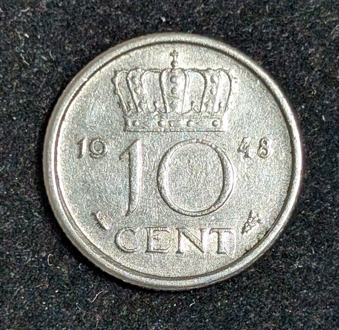 1948 Netherlands 10 Cents Circulated KM# 177