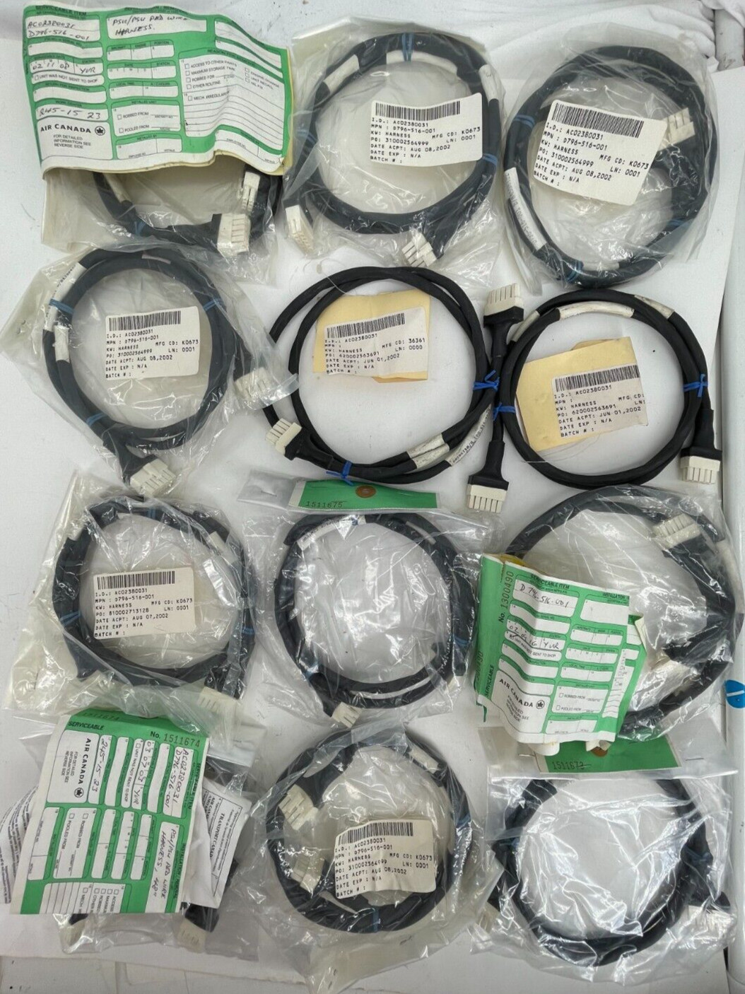 LOT of 12 Cable Assembly IFE Jet Plane Aircraft Aviation Boeing #537