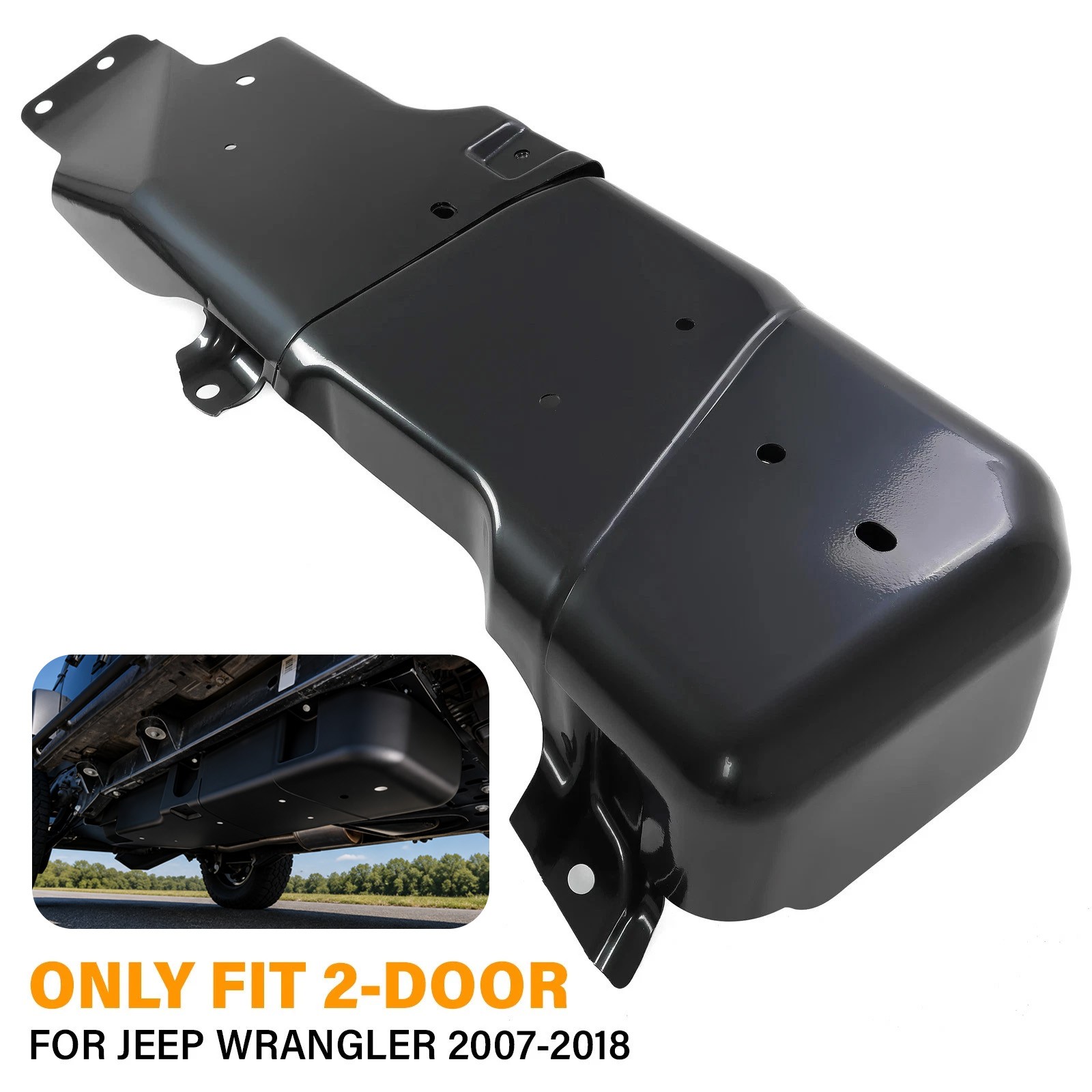 Steel Fuel Tank Skid Plate For Jeep Wrangler 07-18 For Wrangler JK 2018 2-Door