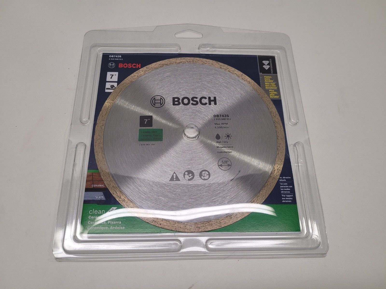 BOSCH DB743S  7"  Diamond Blade For Ceramic/Slate