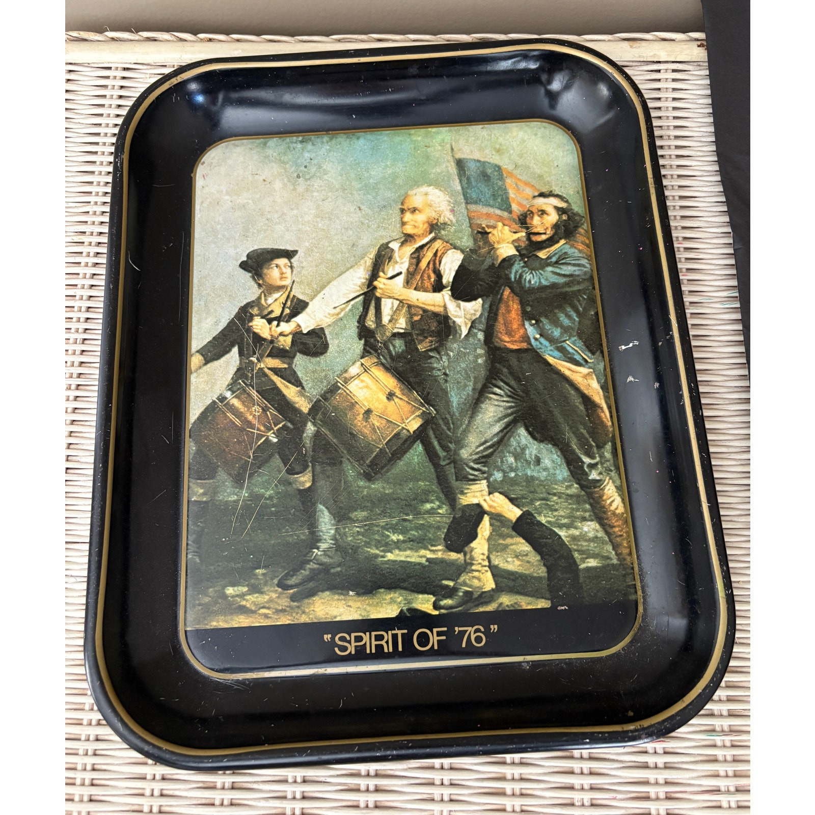 Vintage Spirit of '76 Metal Serving Tray