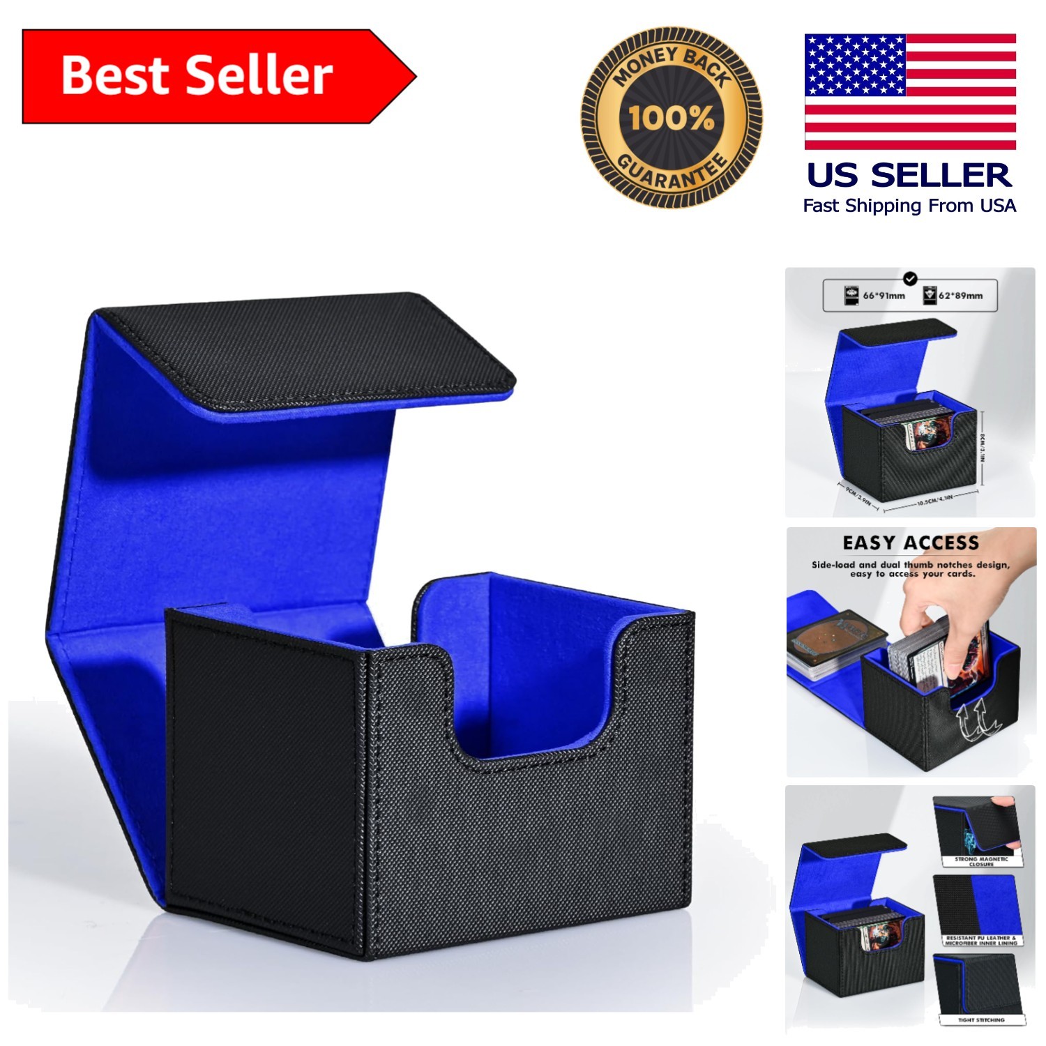 Magnetic Card Storage Box for Trading Cards - 120+ Capacity, Waterproof