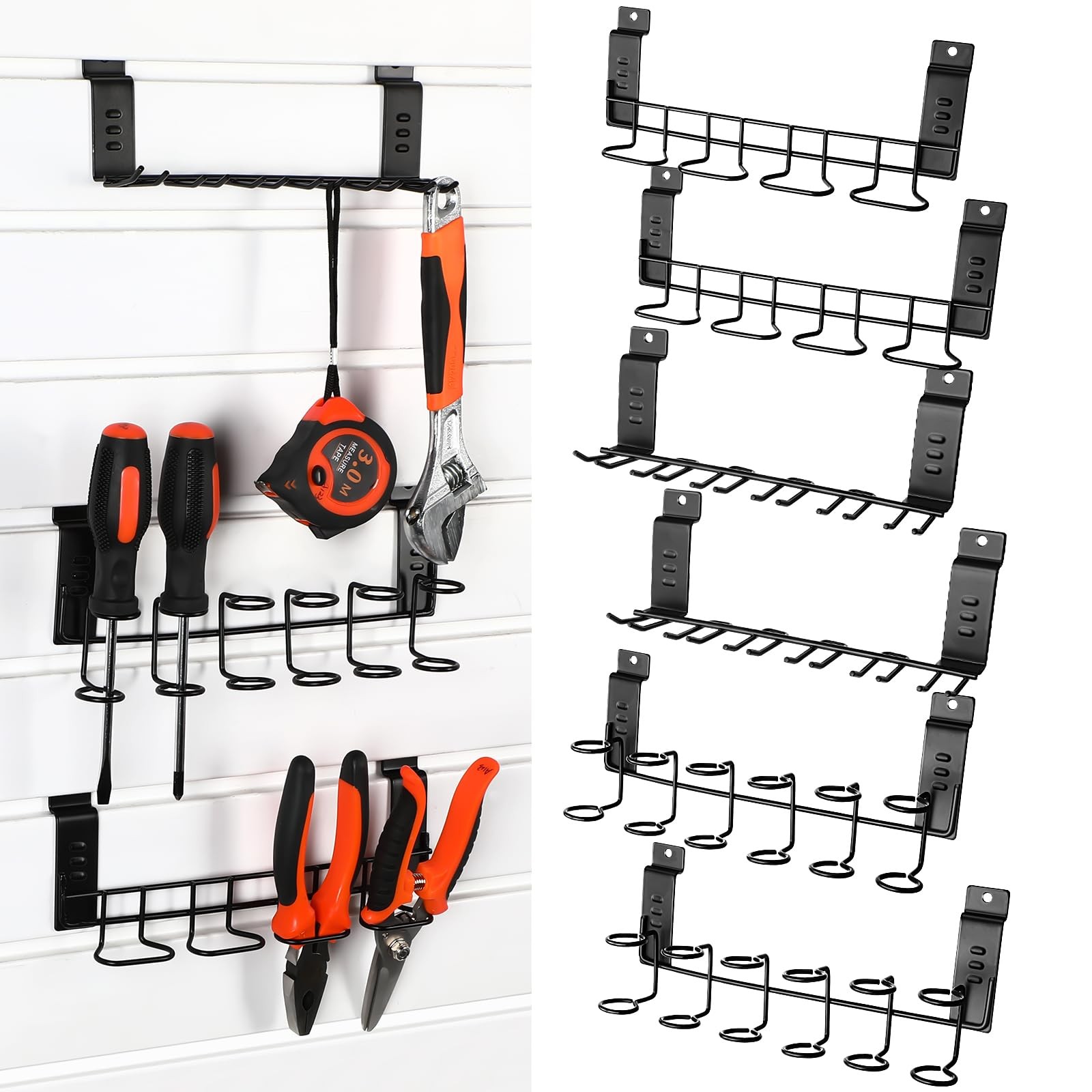 6 Pcs Slatwall Screwdriver Holders Slat Boards Organizer Slatwall Hooks Hange...