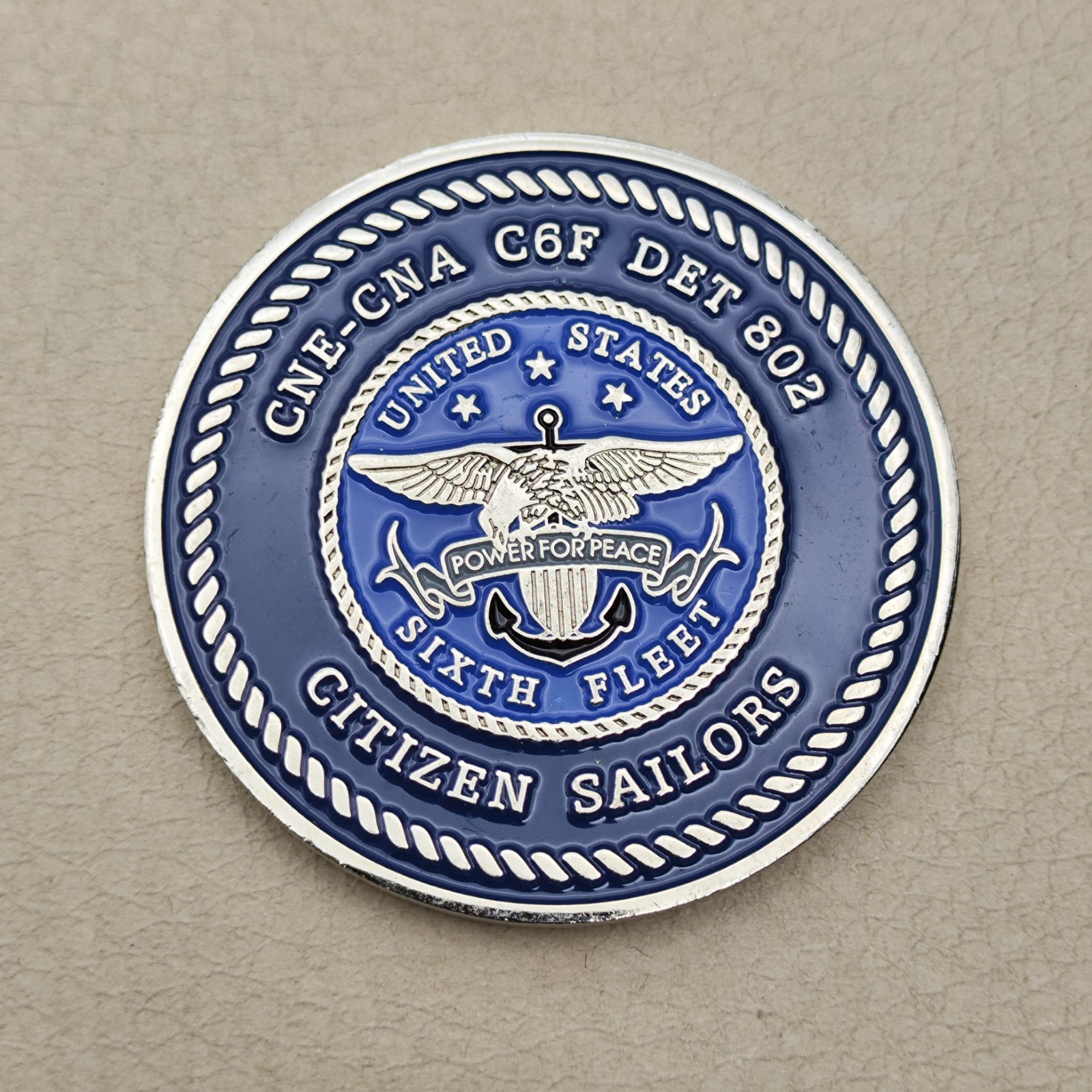 USN Sixth Fleet Det 802 Challenge Coin