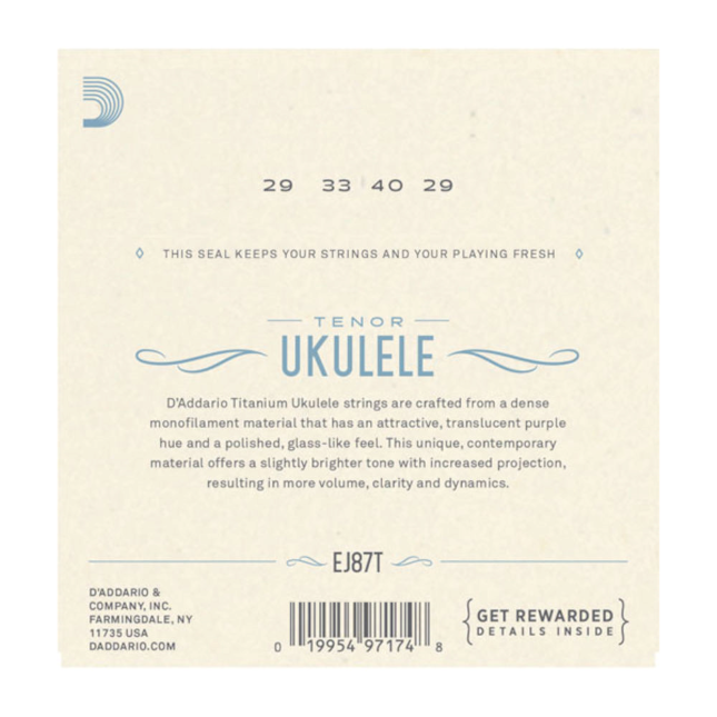 D'Addario Pro Arte Titanium Tenor Ukulele Strings; EJ87T