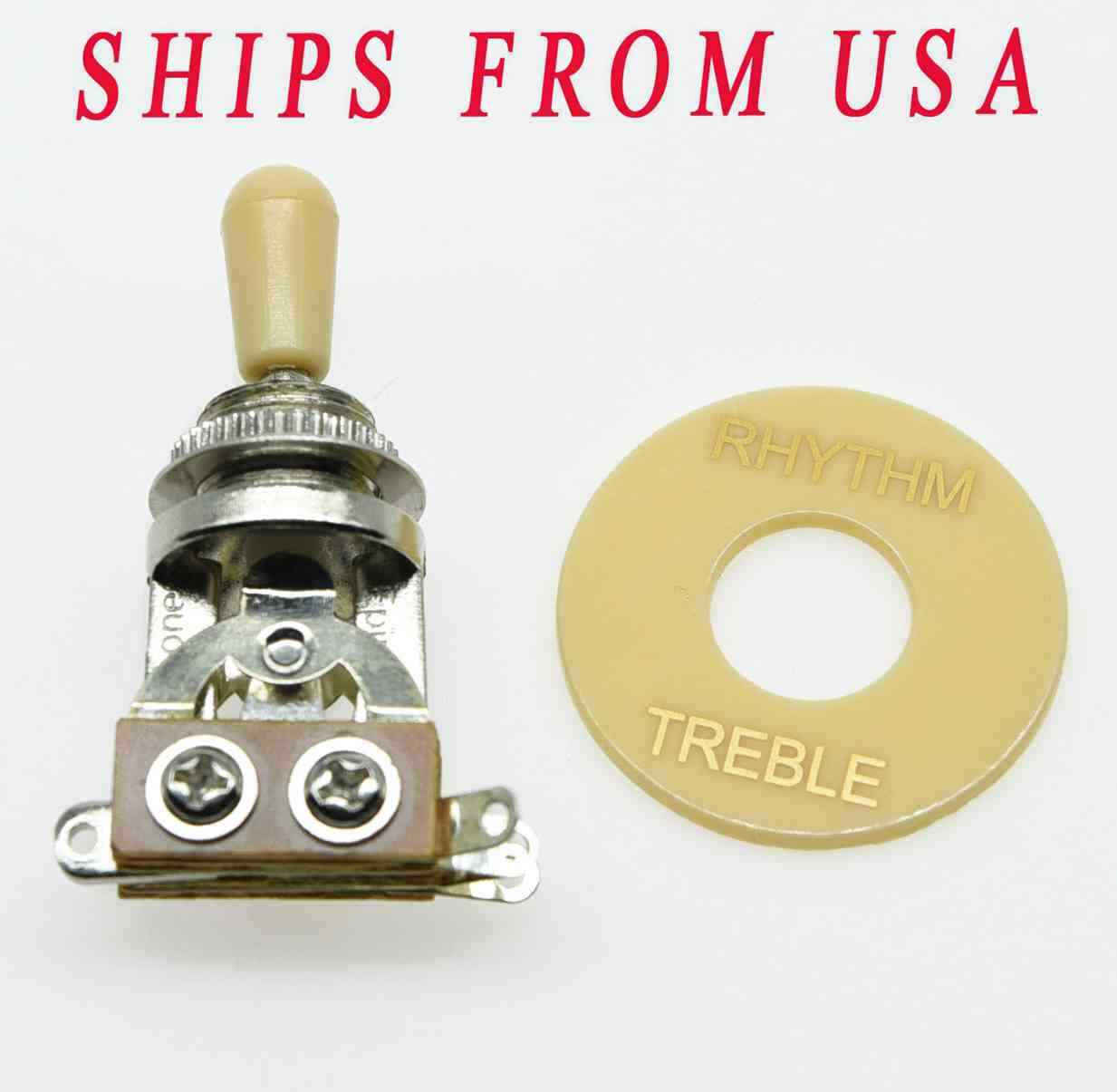 Chrome 3 Way Guitar Toggle Switch Cream Tip and Plate for Les Paul SG Epiphone