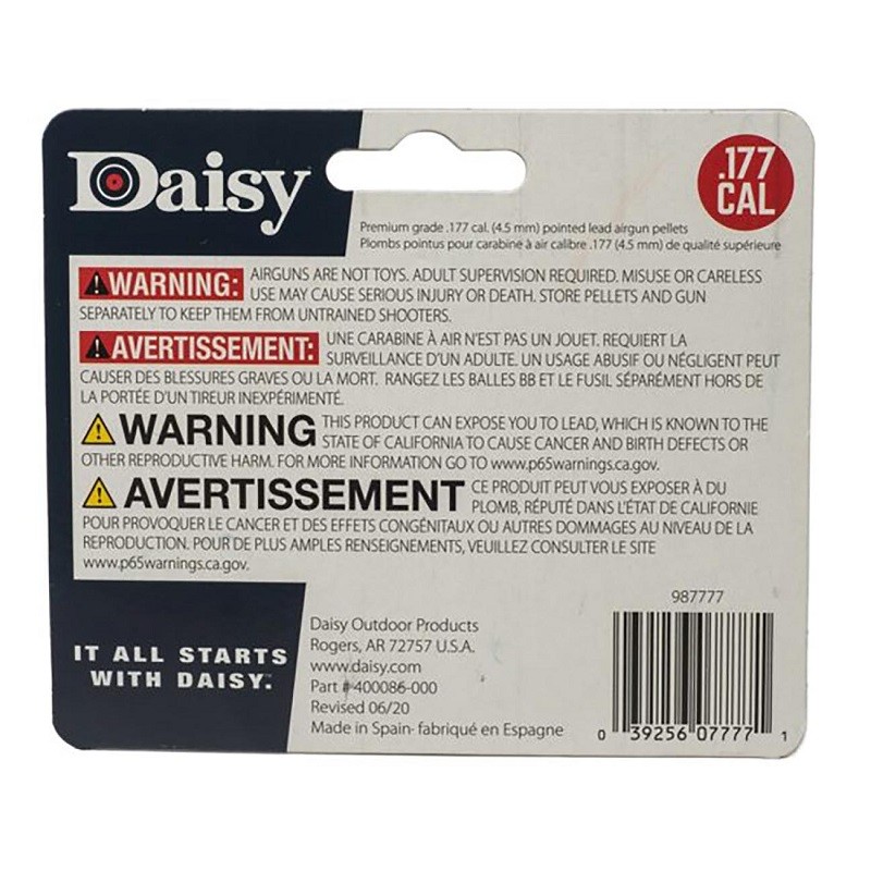 Daisy 987777-406 Pointed Precision Max .177 Caliber (4.5mm) Pellets 250 Count
