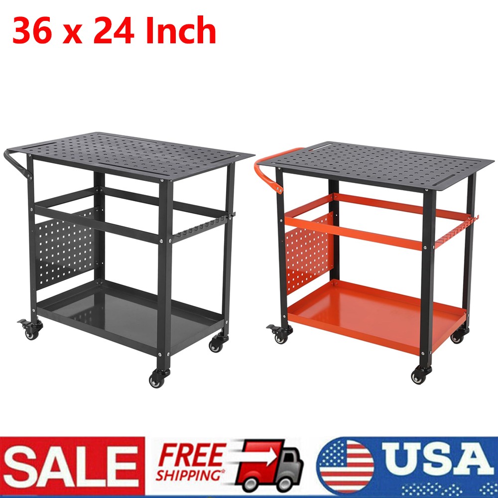 36 x 24 Inch Welding Table 600LBS Welding Table with Multiple Fixture Holes,Hook
