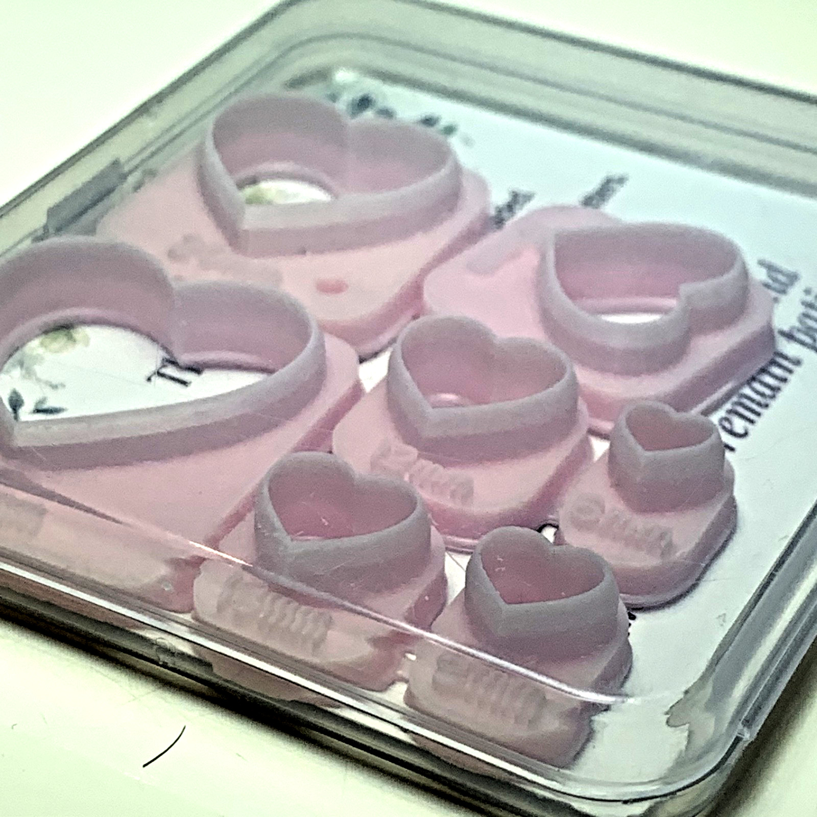 Polymer Heart Clay Cutters- Set of 7 ( 6mm,8,10,12,15,20,25mm ) New.