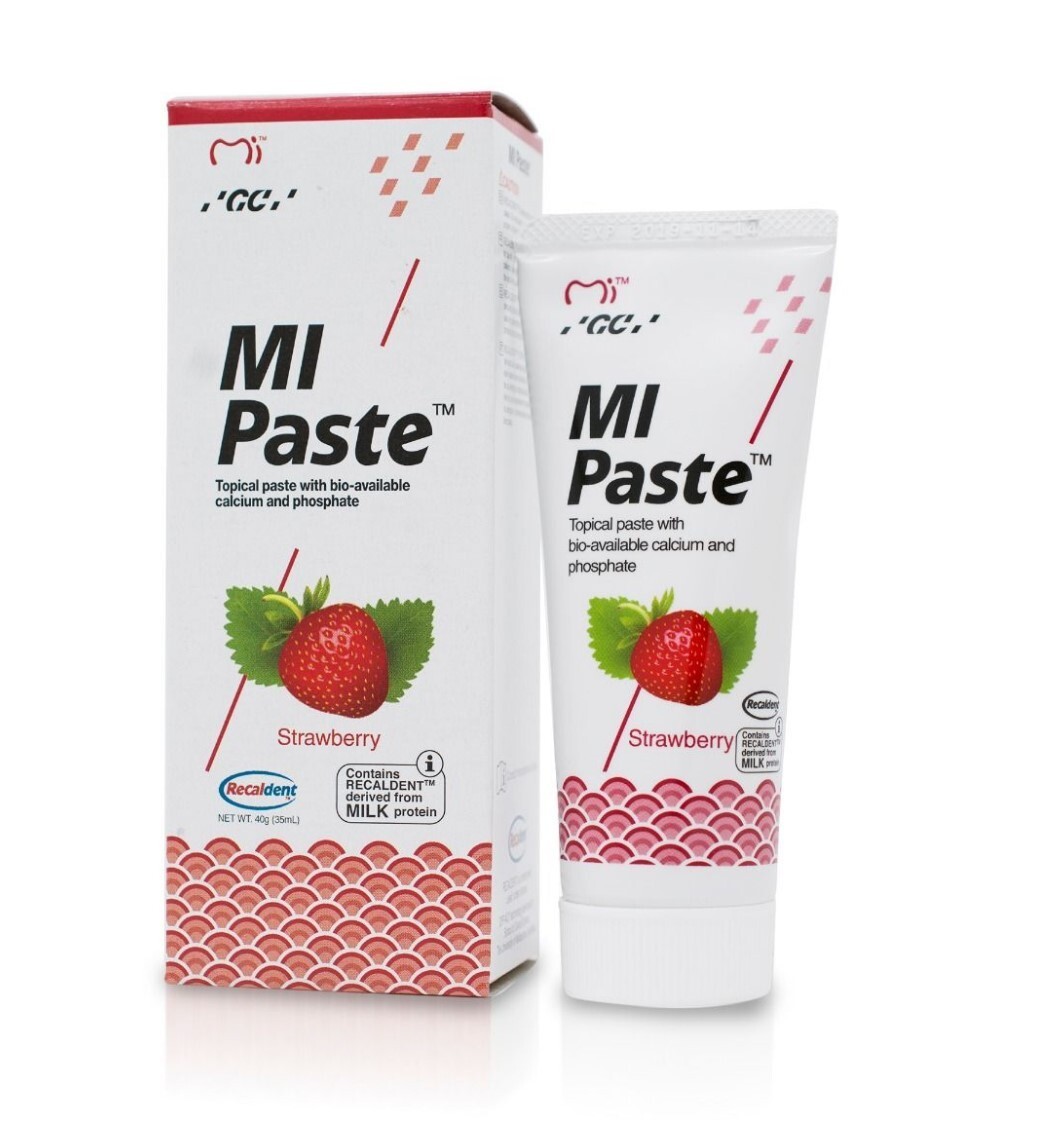 GC MI Paste Oral Topical Crème with RECALDENT 40g Tube - STRAWBERRY Flavor