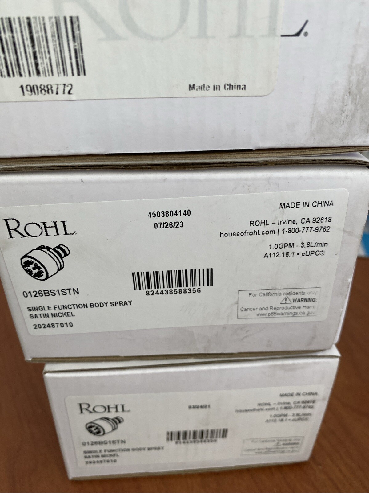 Rohl Single Function Body Spray - Satin Nickel | Model Number: 0126BS1STN