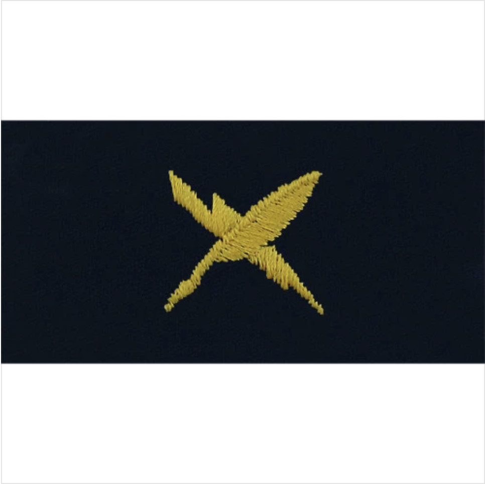 GENUINE U.S. NAVY EMBROIDERED COLLAR DEVICE: CRYPTOLOGIC TECHNICIAN - COVERALL