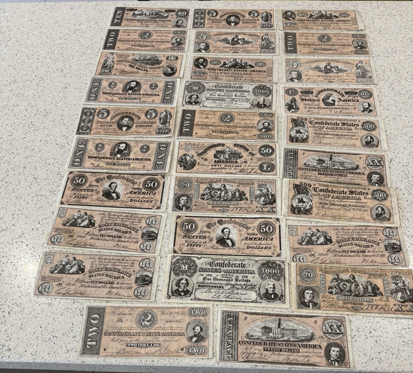 Job Lot U.S. Civil War Novelty Dollars