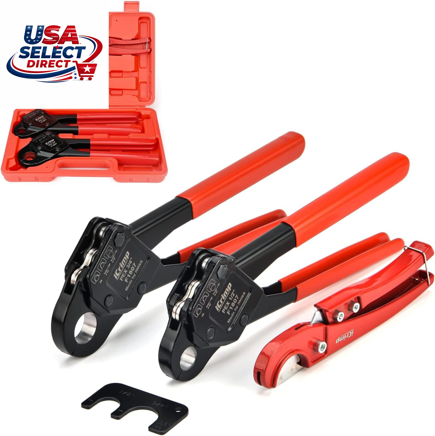 Icrimp Angle Head F1807 PEX Pipe Crimping Tool Set with Cutter