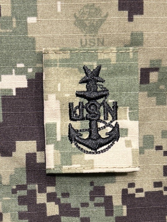 US Navy SCPO/E8 Slip-On Rate NWU Type III Woodland Senior Chief Petty Officer