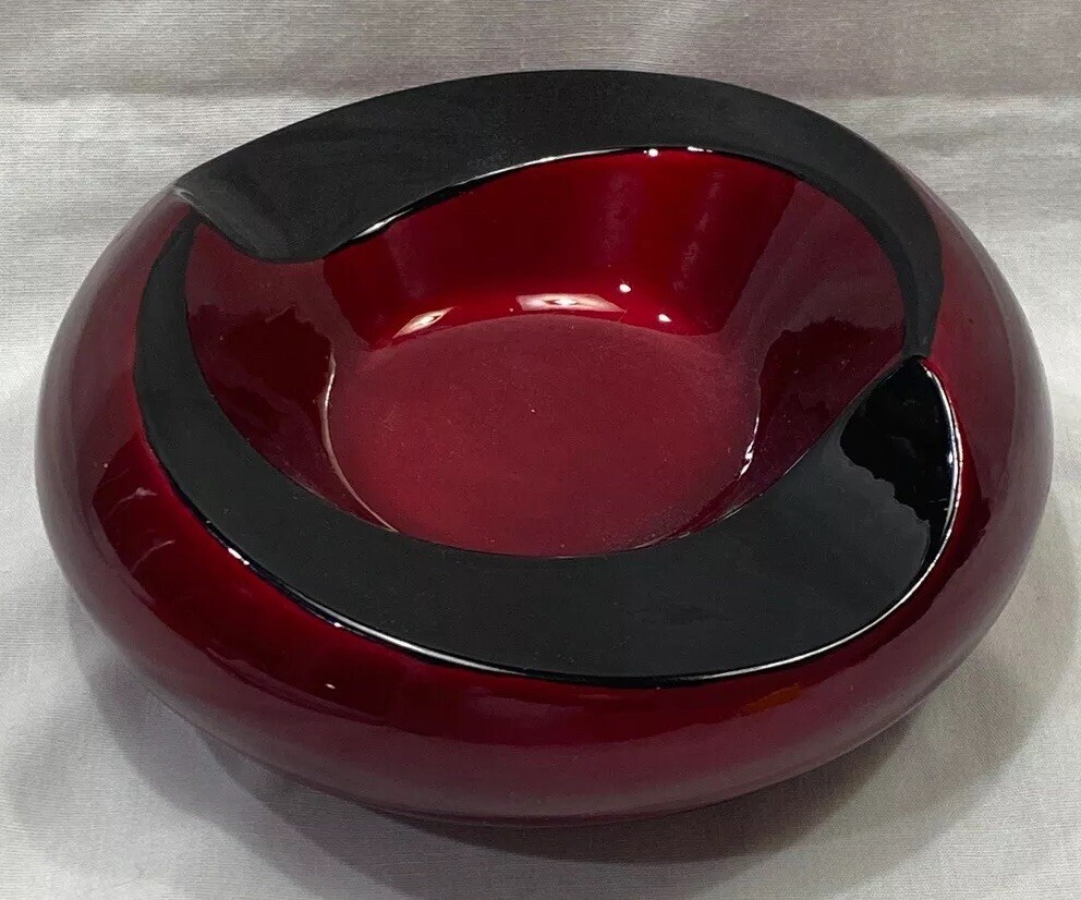 AIZU JAPAN Mid Century HAND PAINTED Lacquerware Ashtray