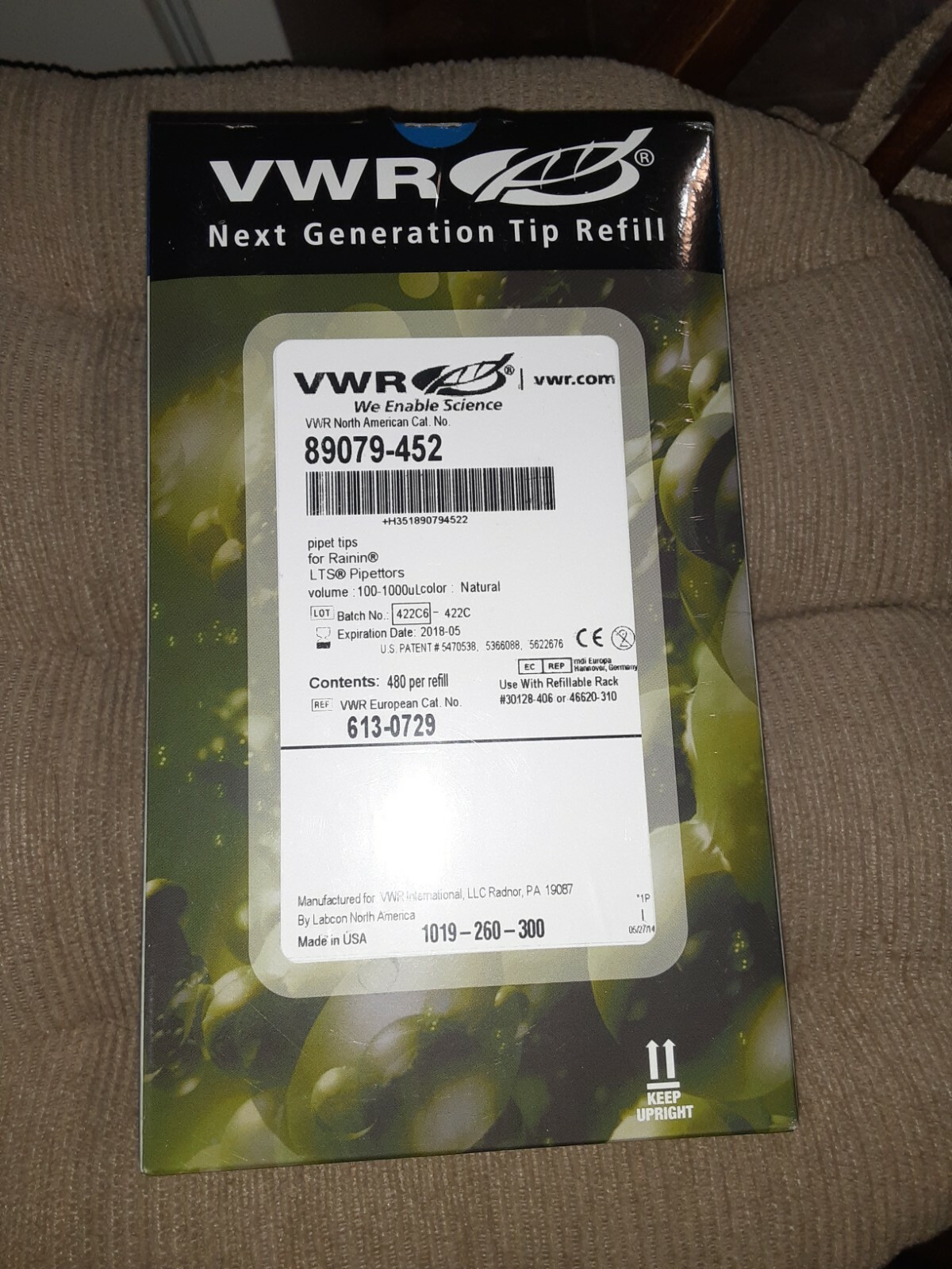 Pack-480 Pipet Tip Refill 100-1250ul VWR Next Generation 89079-452