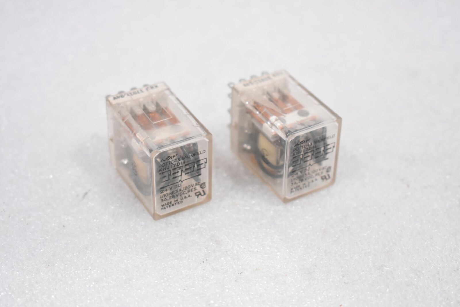 POTTER & BRUMFIELD KHU17D11-24V RELAY 890, 24VDC, 5A, 14-BLADE (LOT OF 2)