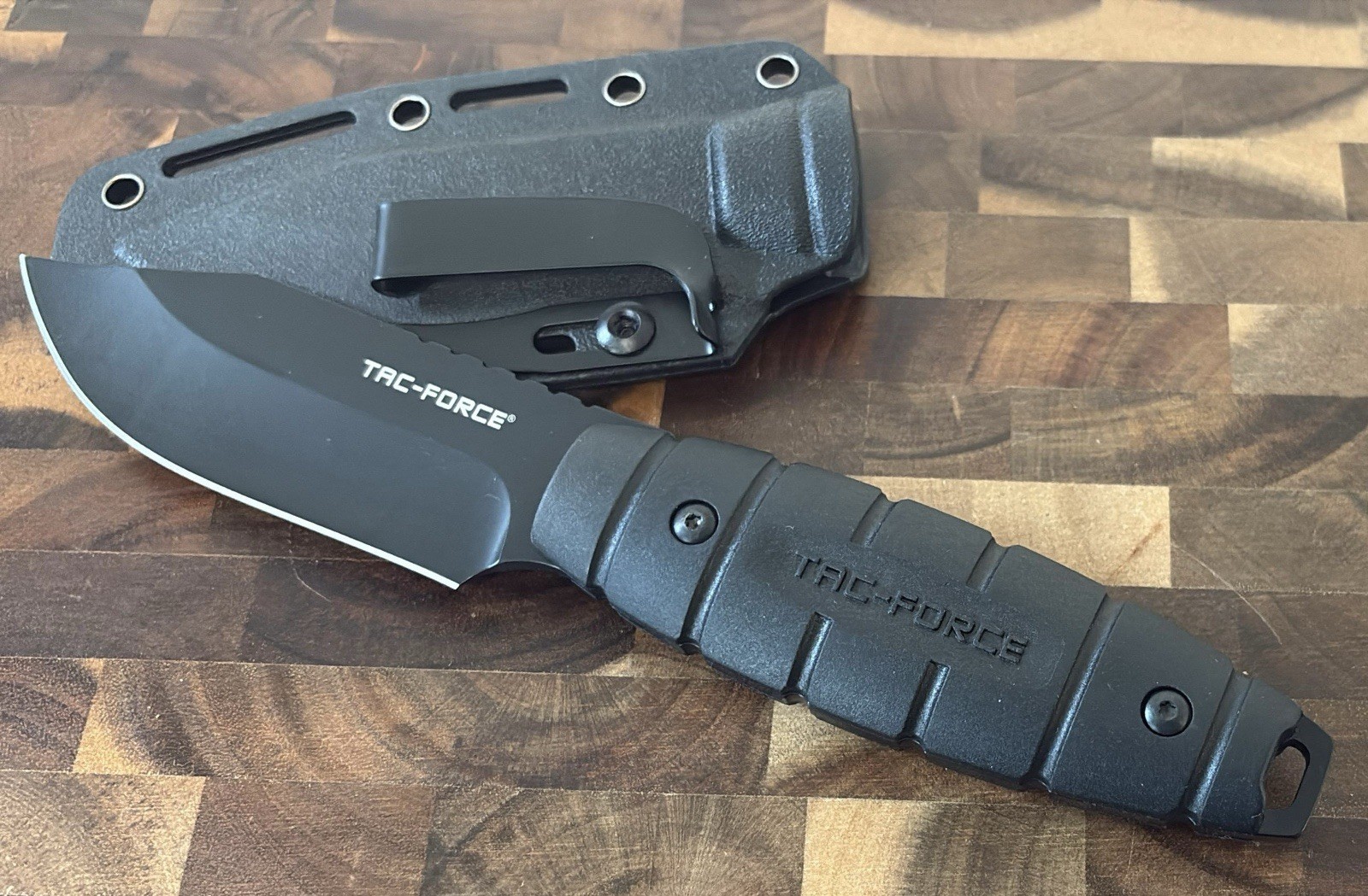 9” Fixed Blade Knife Grenade Style Hard Sheath Black 4” Blade Combat Full Tang