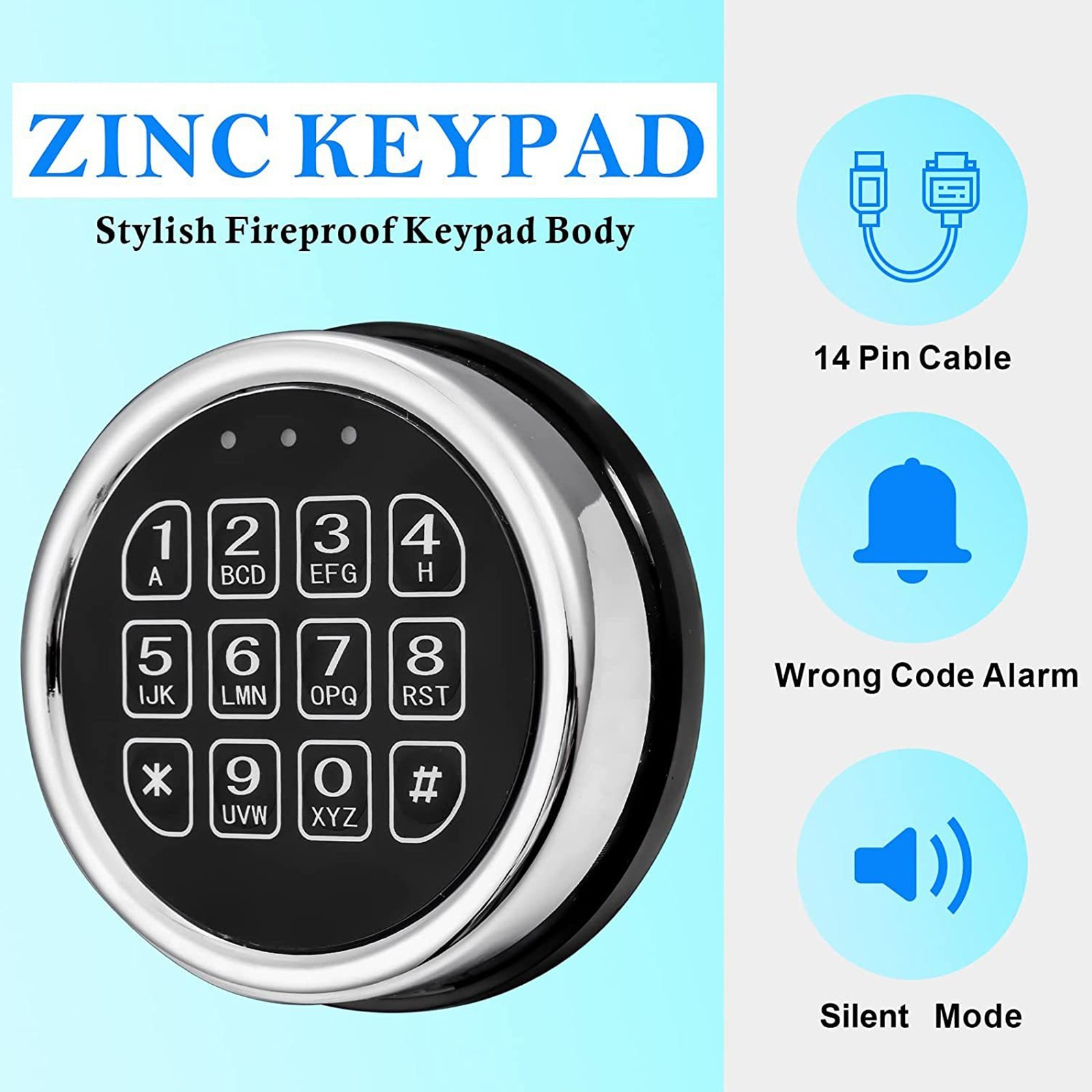 Stack-On Safe Lock Electronic Digital Safe Lock Replacement Solenoid Lock 2 Key