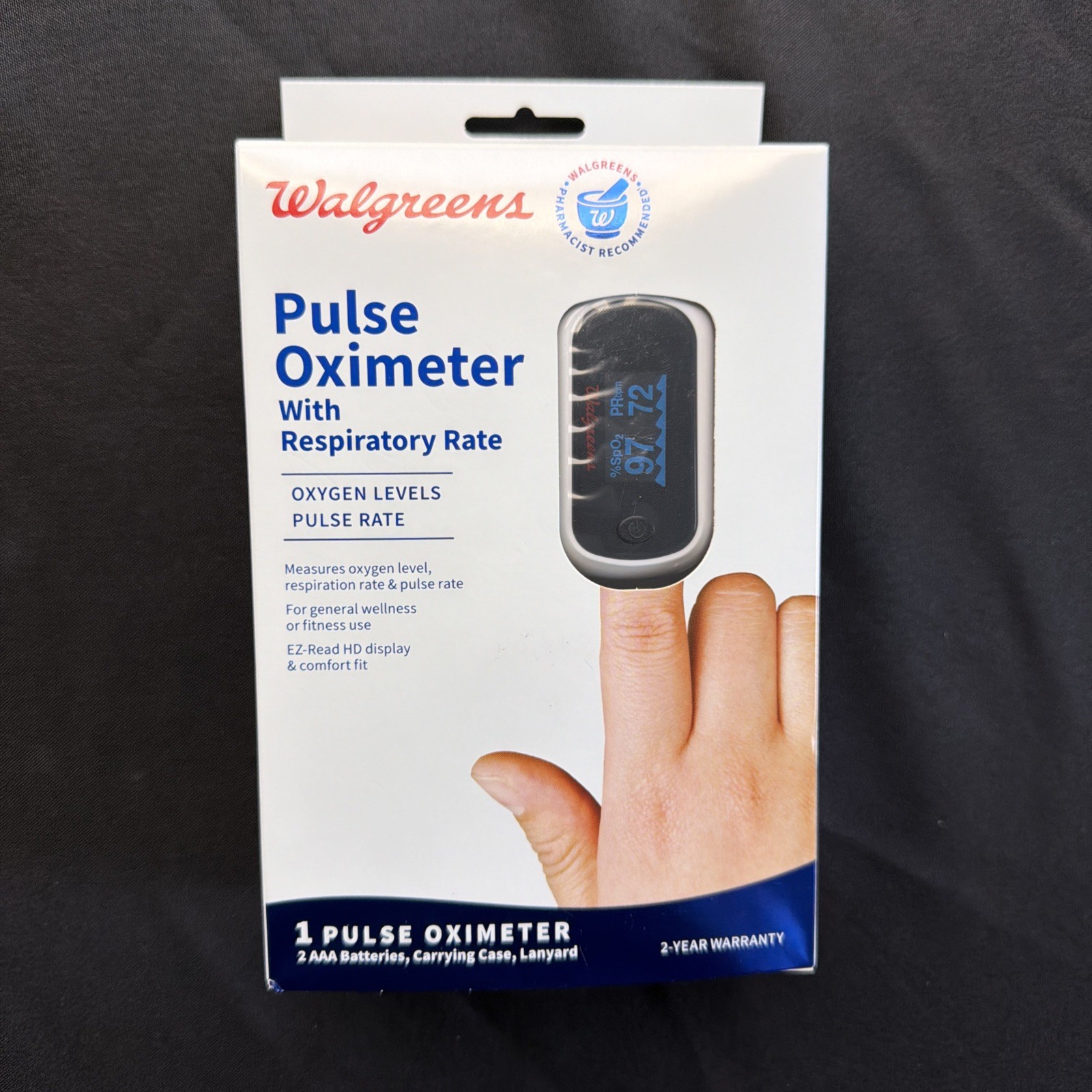 Pulse Oximeter w/ Respi Rate, O2 level, Pulse Rate- Portable Walgreens