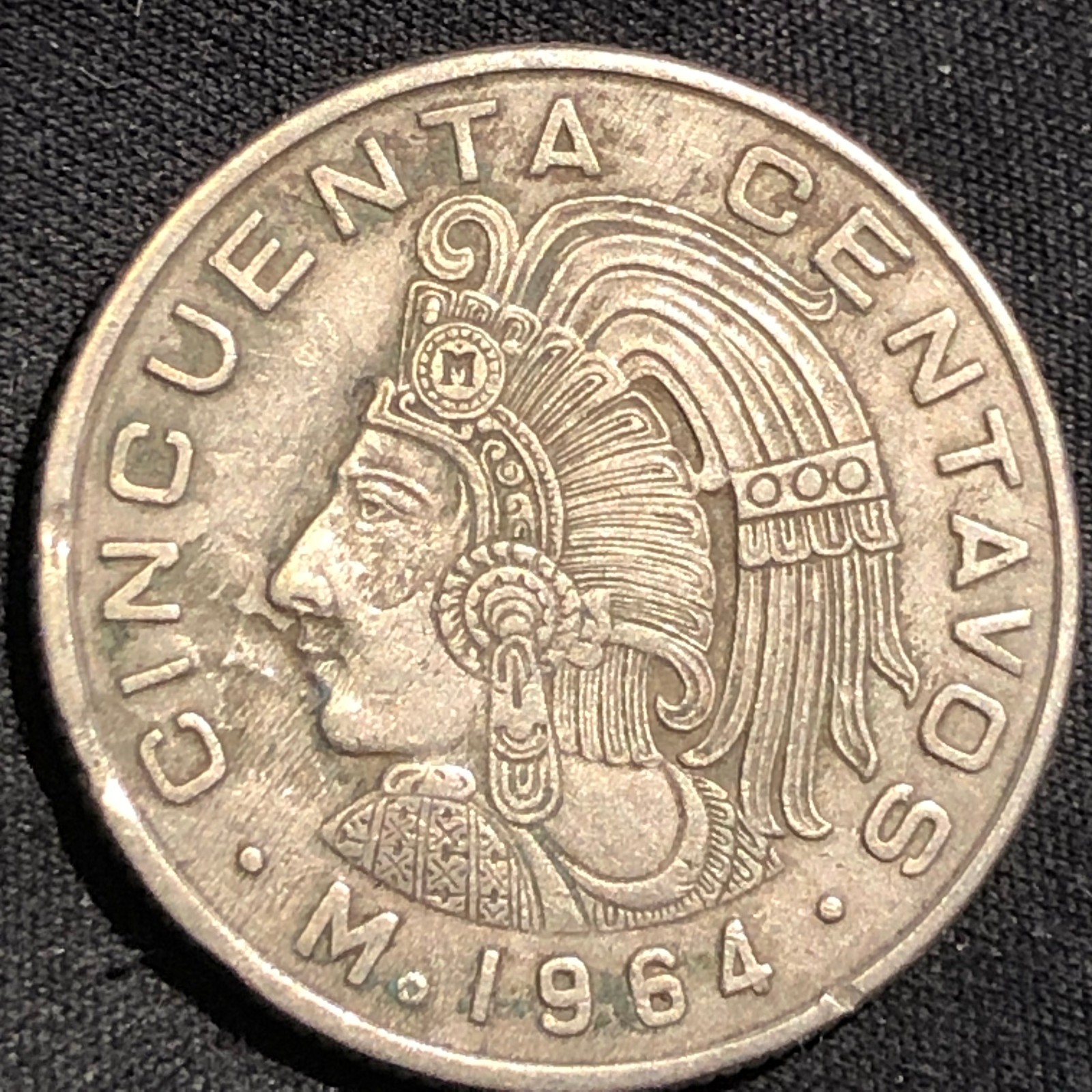 1964 Mexico 50 Centavos Copper-Nickel Coin - VF+ (Very Fine) condition