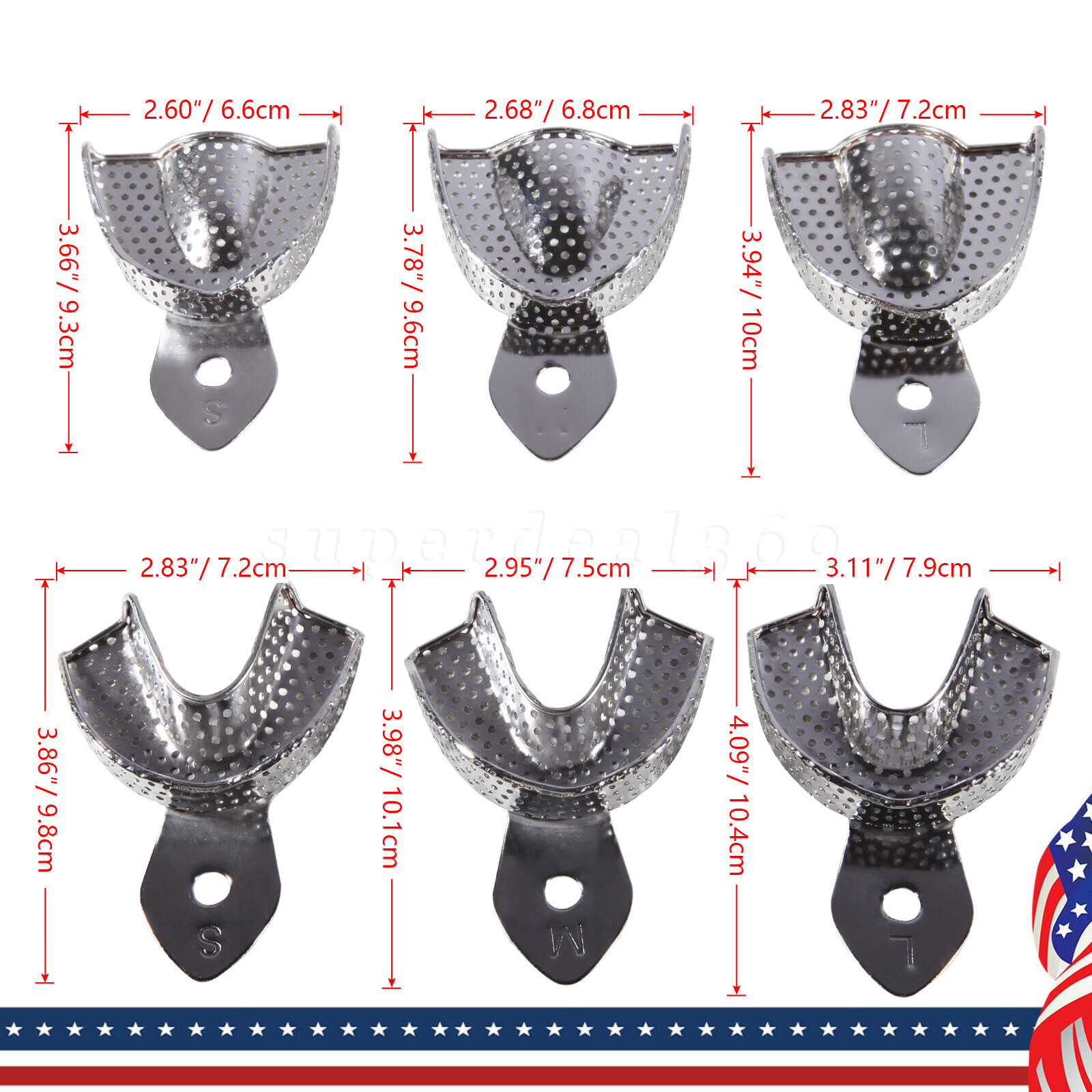 Dental Impression Tray 6 pcs sa