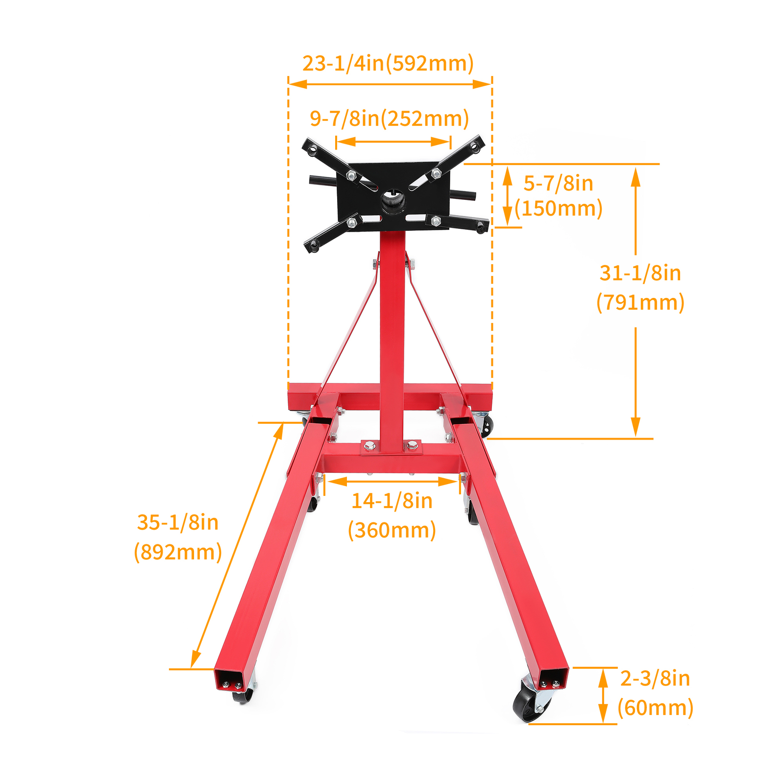 Engine Stand 2000LBS Motor Hoist Dolly 360 Degree Adjustable Mounting Head