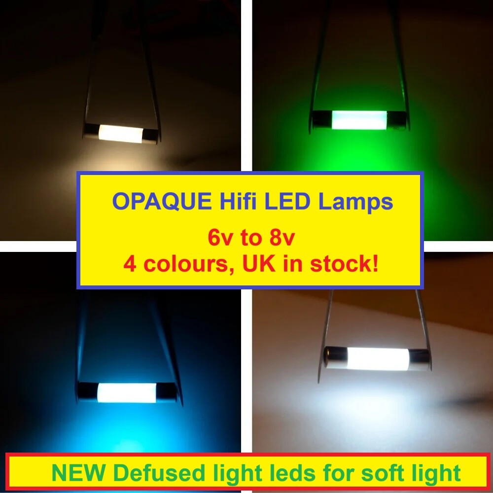 Frosted Opaque AC DC 6V 8V 12v Festoon LED Fuse Lamp Bulb  4 colours Hifi VU