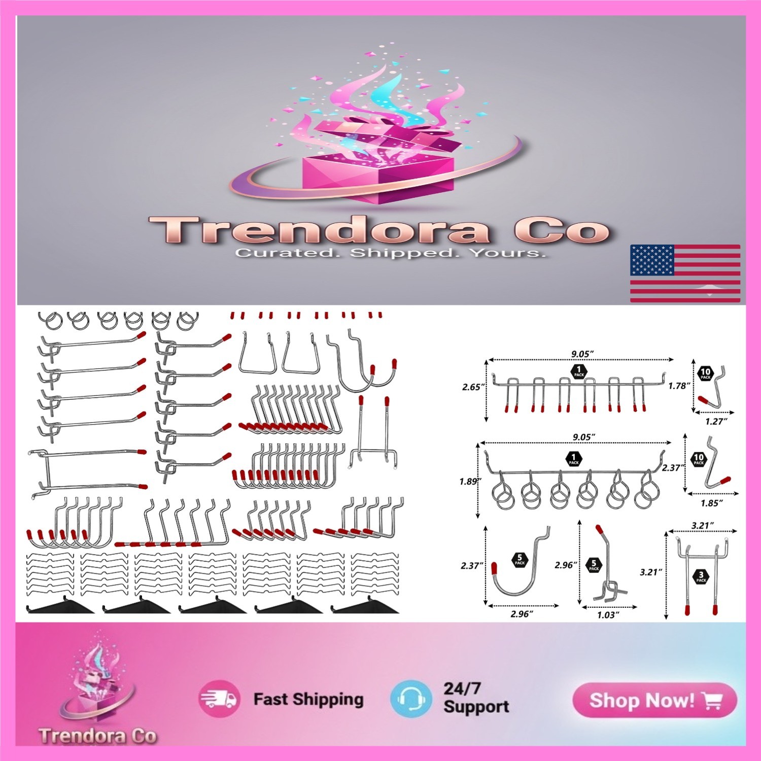 114-Piece Heavy-Duty Pegboard Hook Set with Bins & Locks for Tool Organization