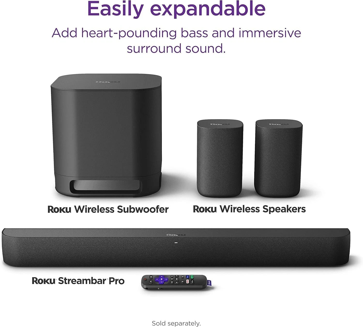 Roku Streambar Pro Stereo Soundbar Grey