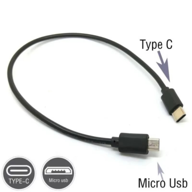 USB Type C to Micro 5V/2.4A Data & Sync Transfer OTG charging cable - Black Lot