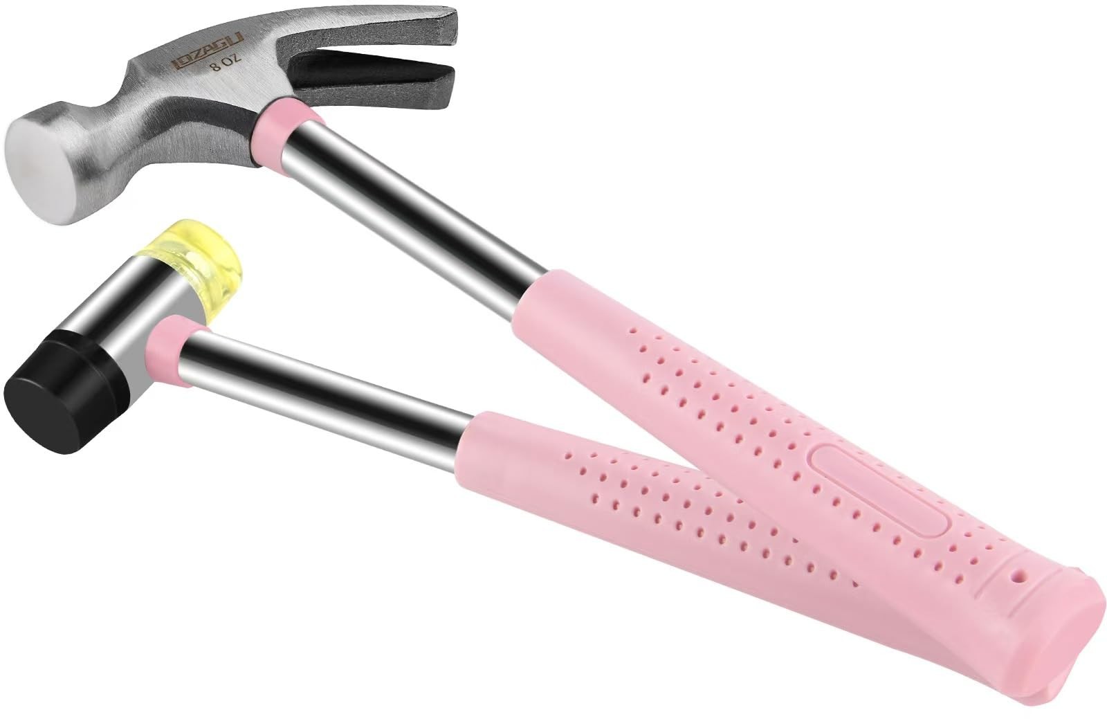 LOZAGU 8oz Hammer, 2-Piece Small Claw Hammer & Rubber Mallet Hammer Mini Hamm...