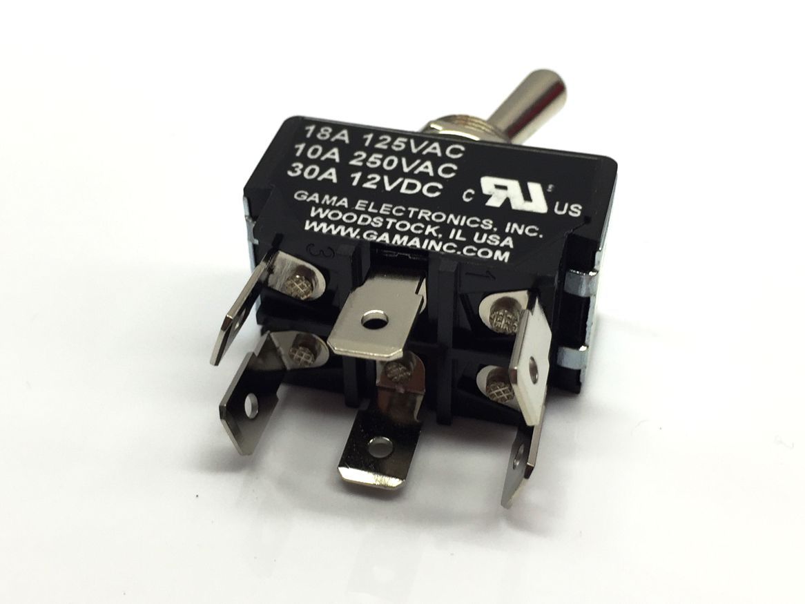 30 Amp DPDT Double Pole Double Throw 2 Position On-On Toggle Switch - 28B-MTD