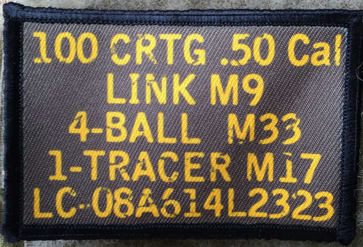 .50 Cal Ammo Can Morale Patch Tactical Military Army Badge Hook Flag