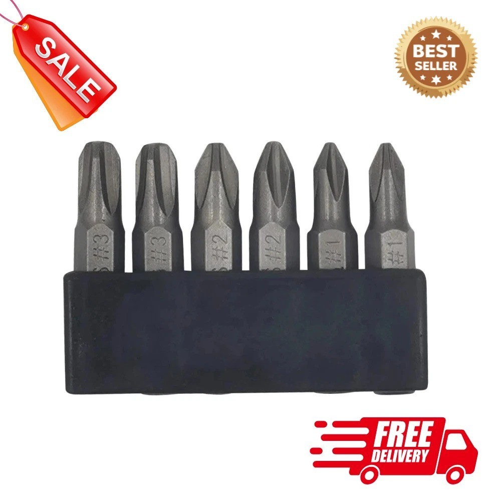 6Pcs 35Mm JIS Screwdriver Bit Set with Magnetic Tip, 1/4 Hex Shank, S2 Alloy_Ste