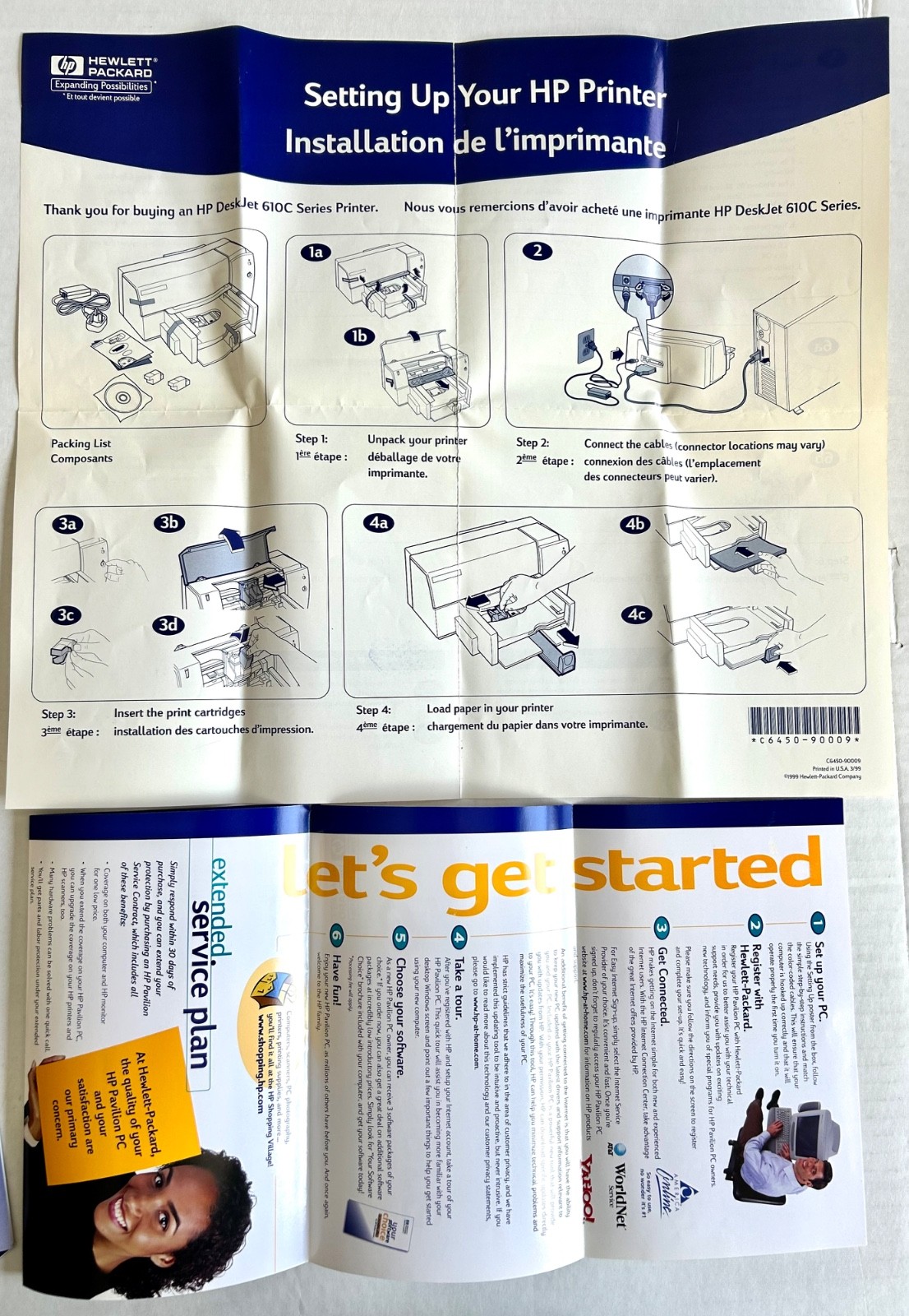 HP Deskjet 612C series printer software Disk, Manual, Poster, Instructions